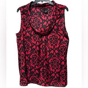 New Directions Red and Black Sleeveless Blouse In Women’s Size L
